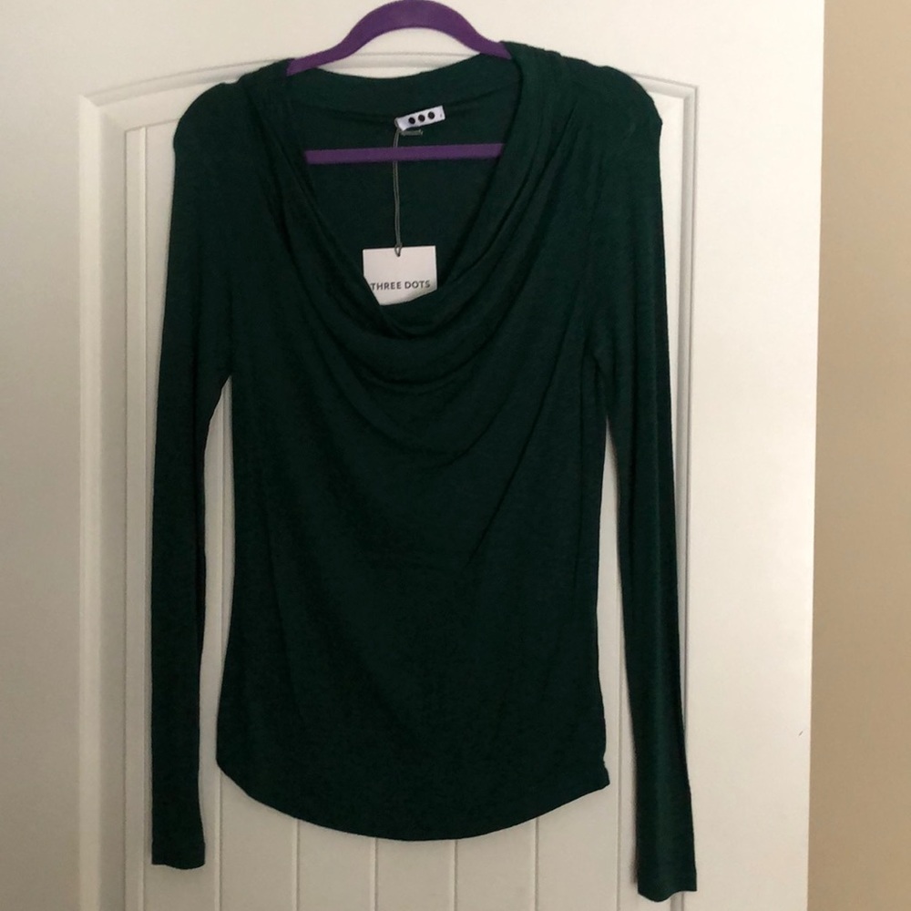 NWT slub drape neck top